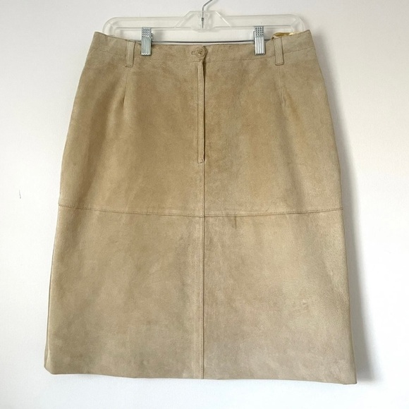 Isaac Mizrahi for Target Suede Pencil Skirt Maple Syrup Tan Leather Women’s 8 - Picture 2 of 7